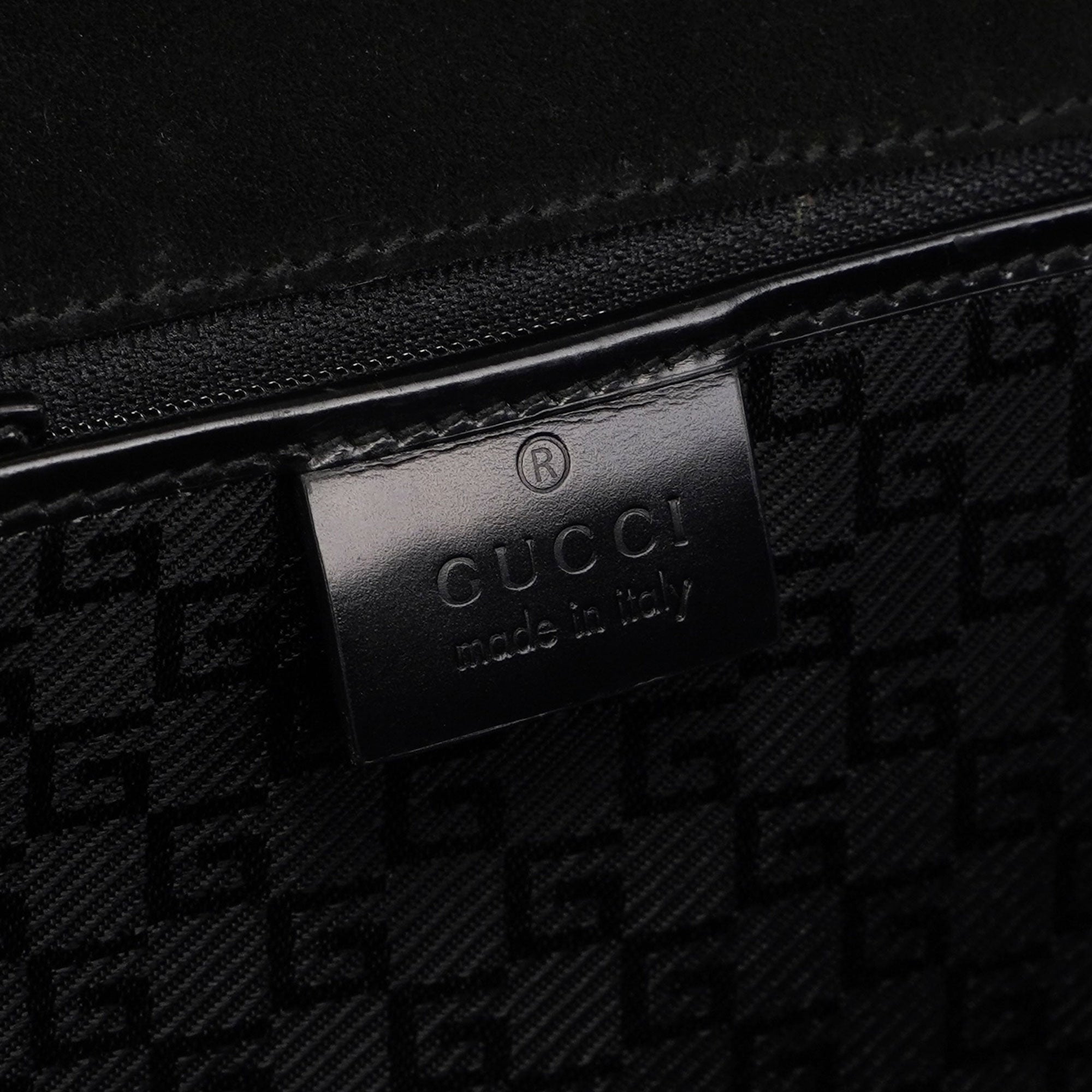 Gucci Gucci Black Canvas Keylock Shoulder Bag