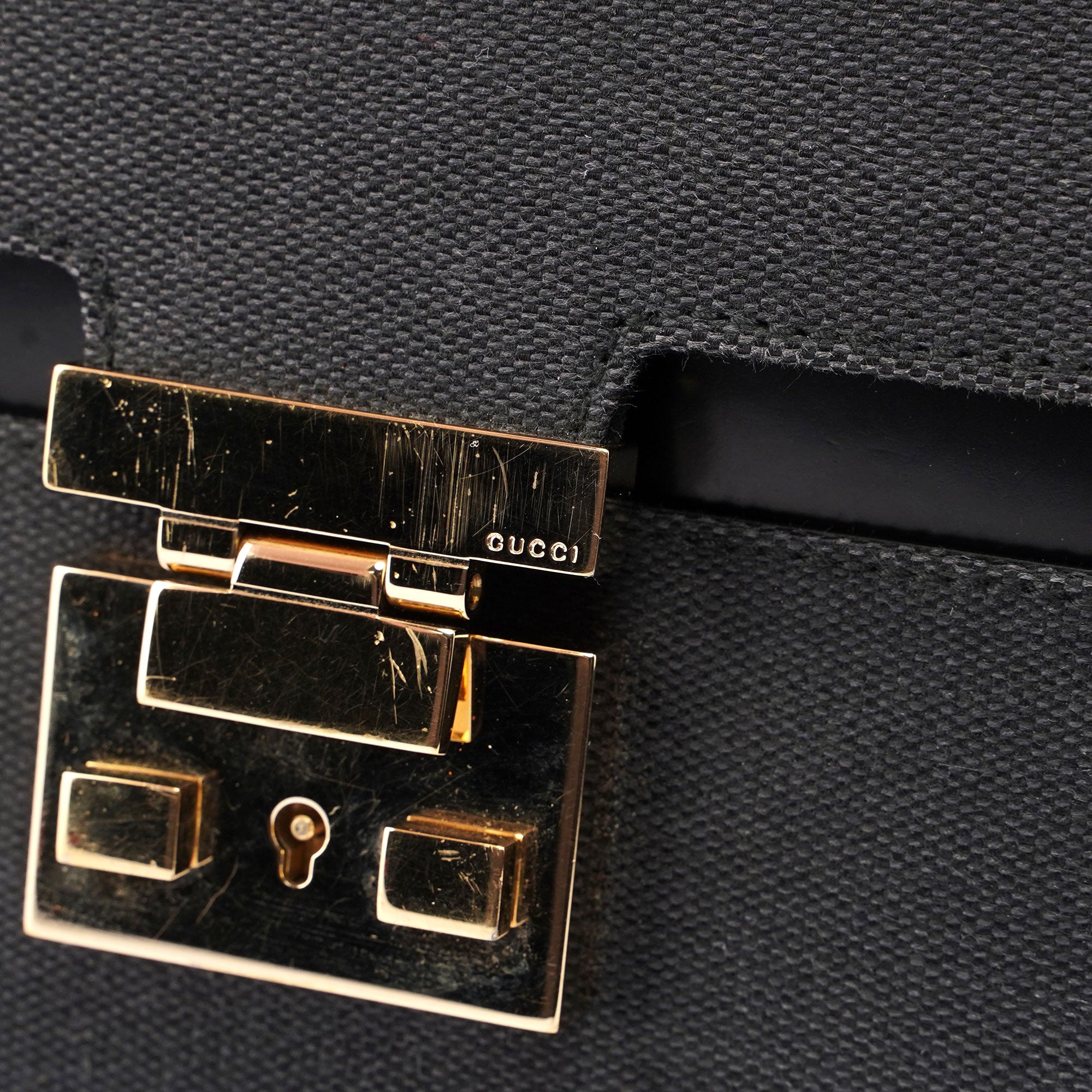 Gucci Sac porté épaule Gucci Keylock en toile noire