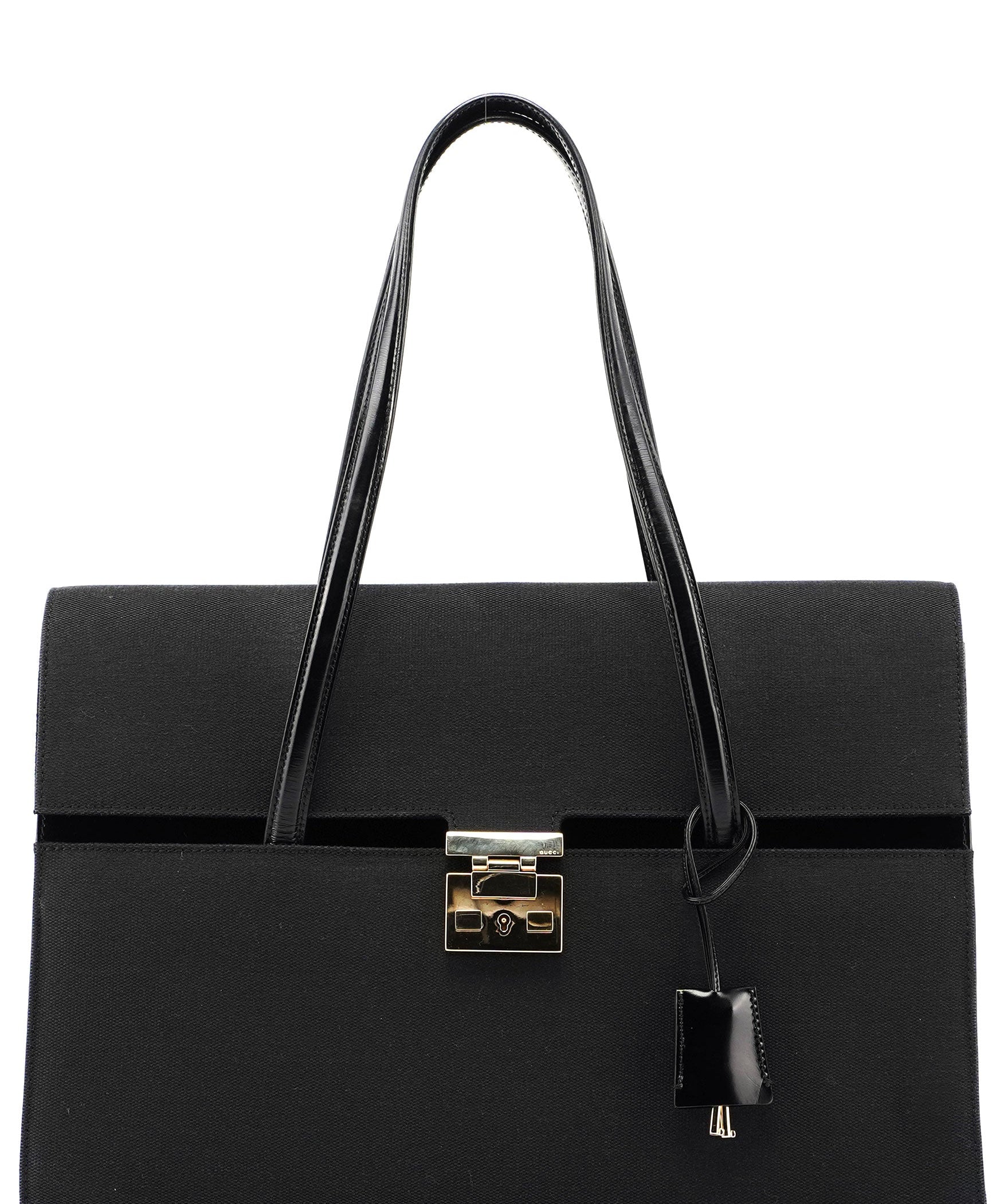 Gucci Gucci Black Canvas Keylock Tote