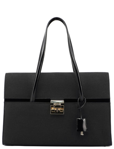 Gucci Gucci Black Canvas Keylock Tote