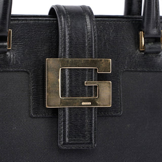 Gucci Gucci Black Canvas Square G Tote