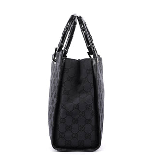 Gucci Gucci Black GG Canvas Bamboo Tote