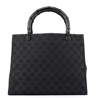 Gucci Gucci Black GG Canvas Bamboo Tote