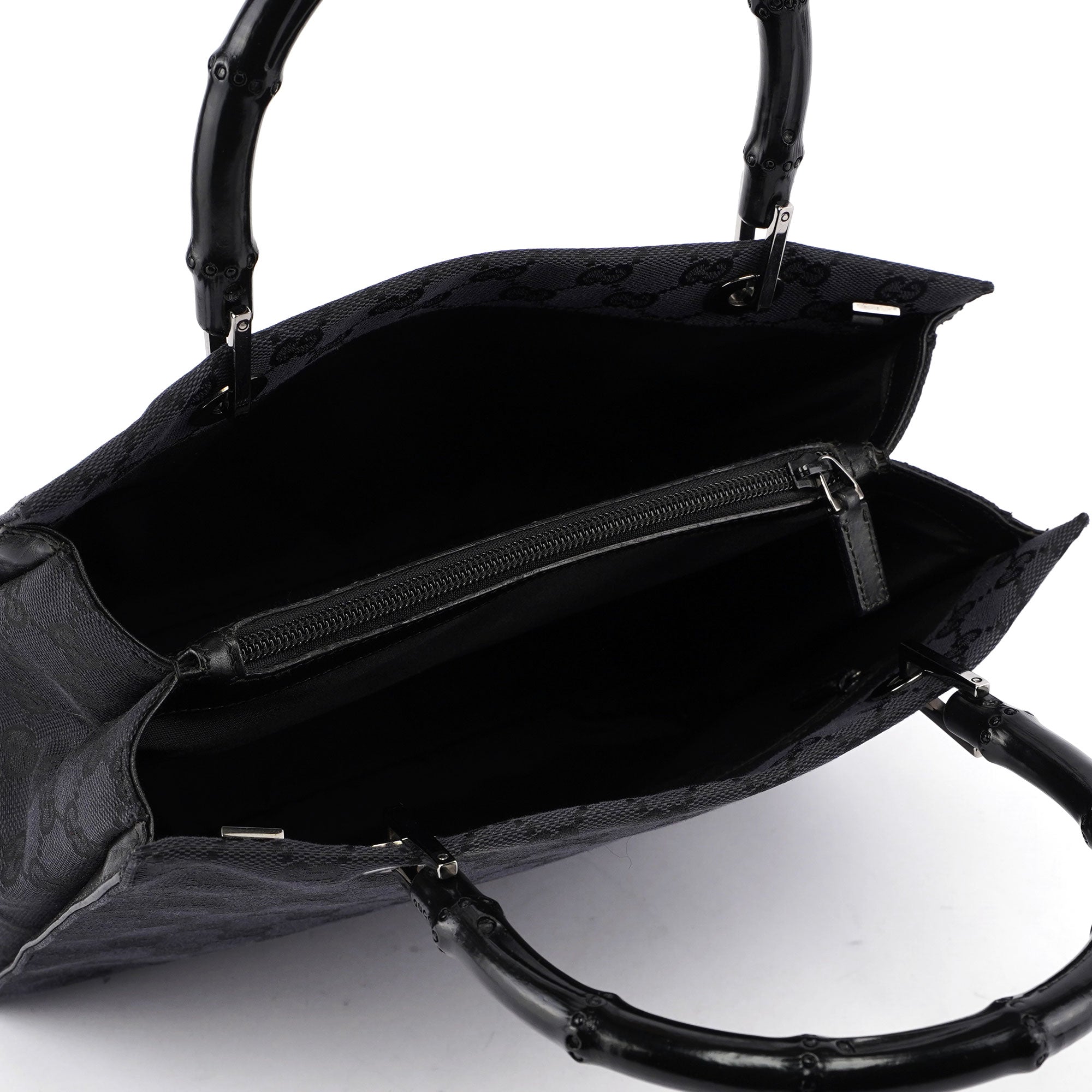 Gucci Sac cabas Gucci Bamboo en toile GG noire