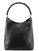 Gucci Gucci Black Leather Bamboo Hobo W/ Pouch