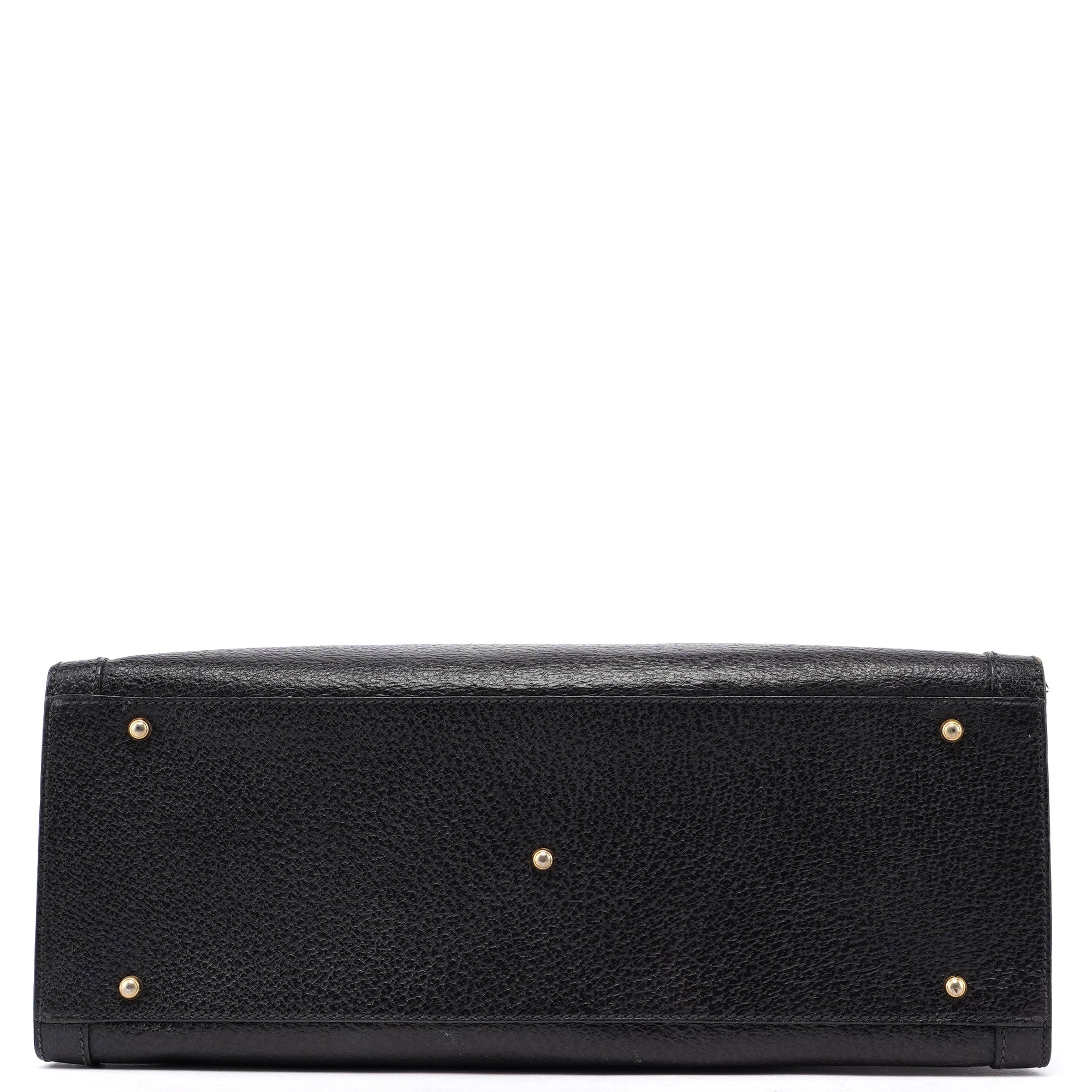 Gucci Gucci Black Leather Bamboo Tote