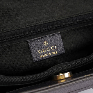 Gucci Gucci Black Leather Bamboo Tote