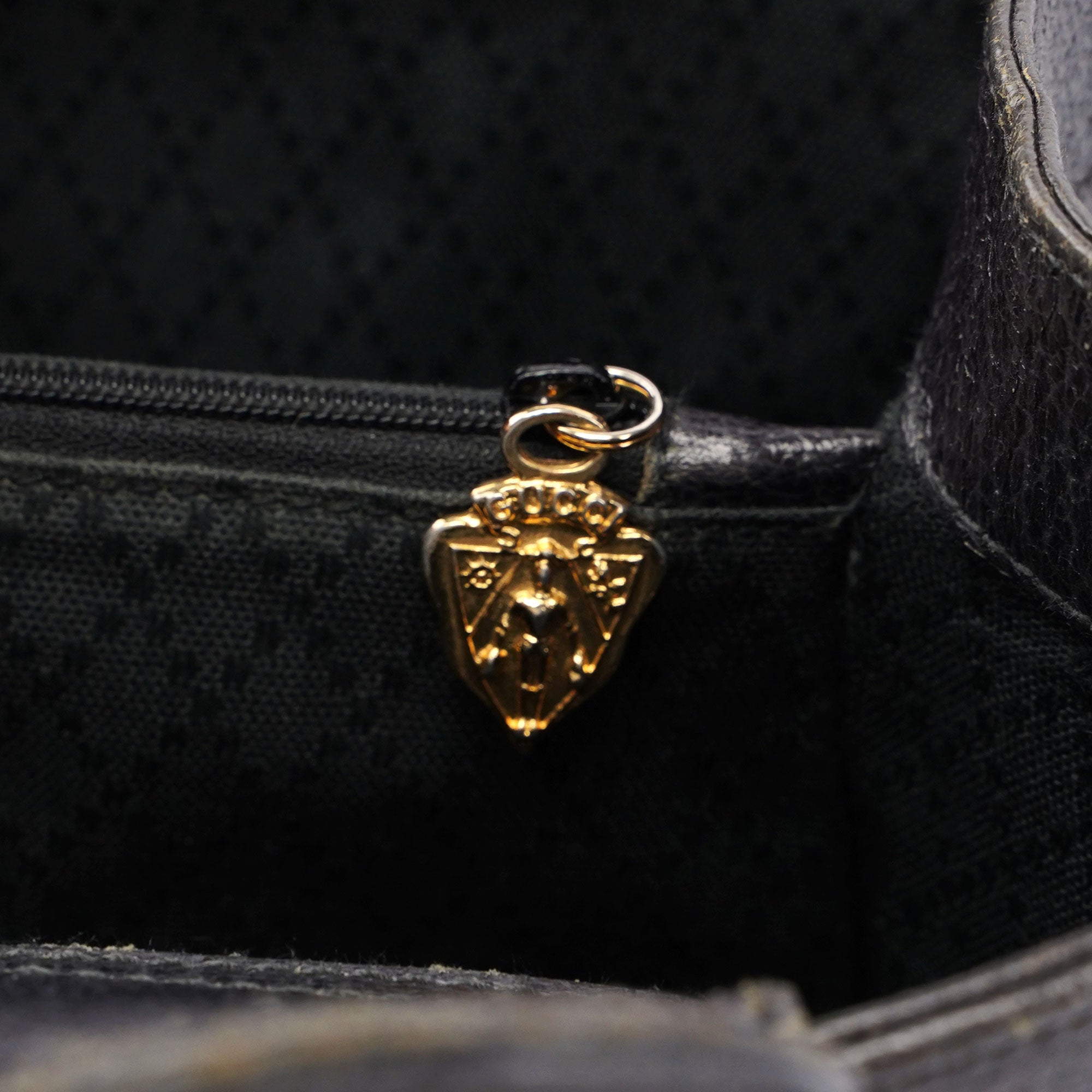 Gucci Gucci Black Leather Bamboo Tote