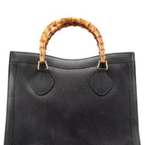 Gucci Gucci Black Leather Bamboo Tote