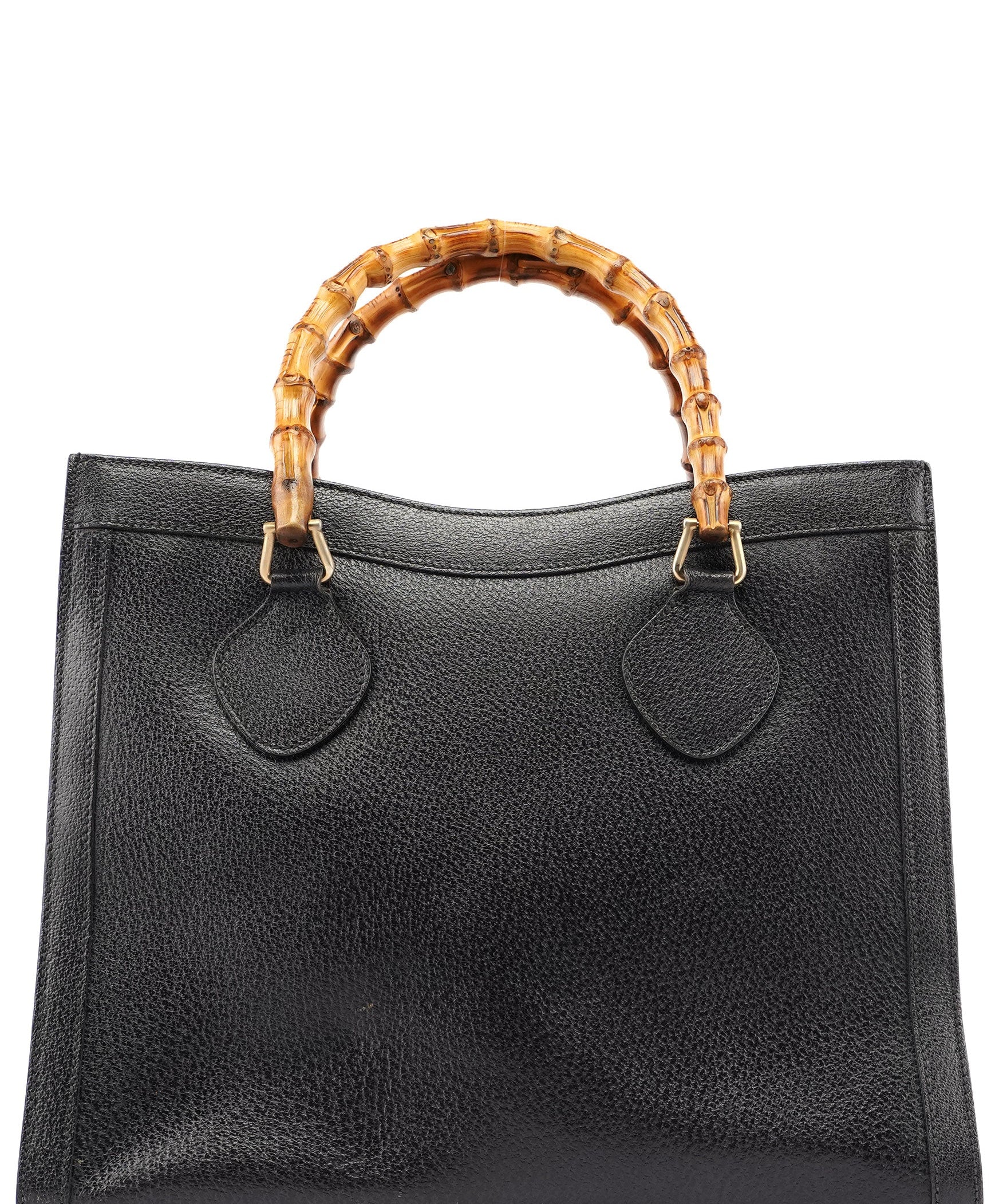 Gucci Gucci Black Leather Bamboo Tote