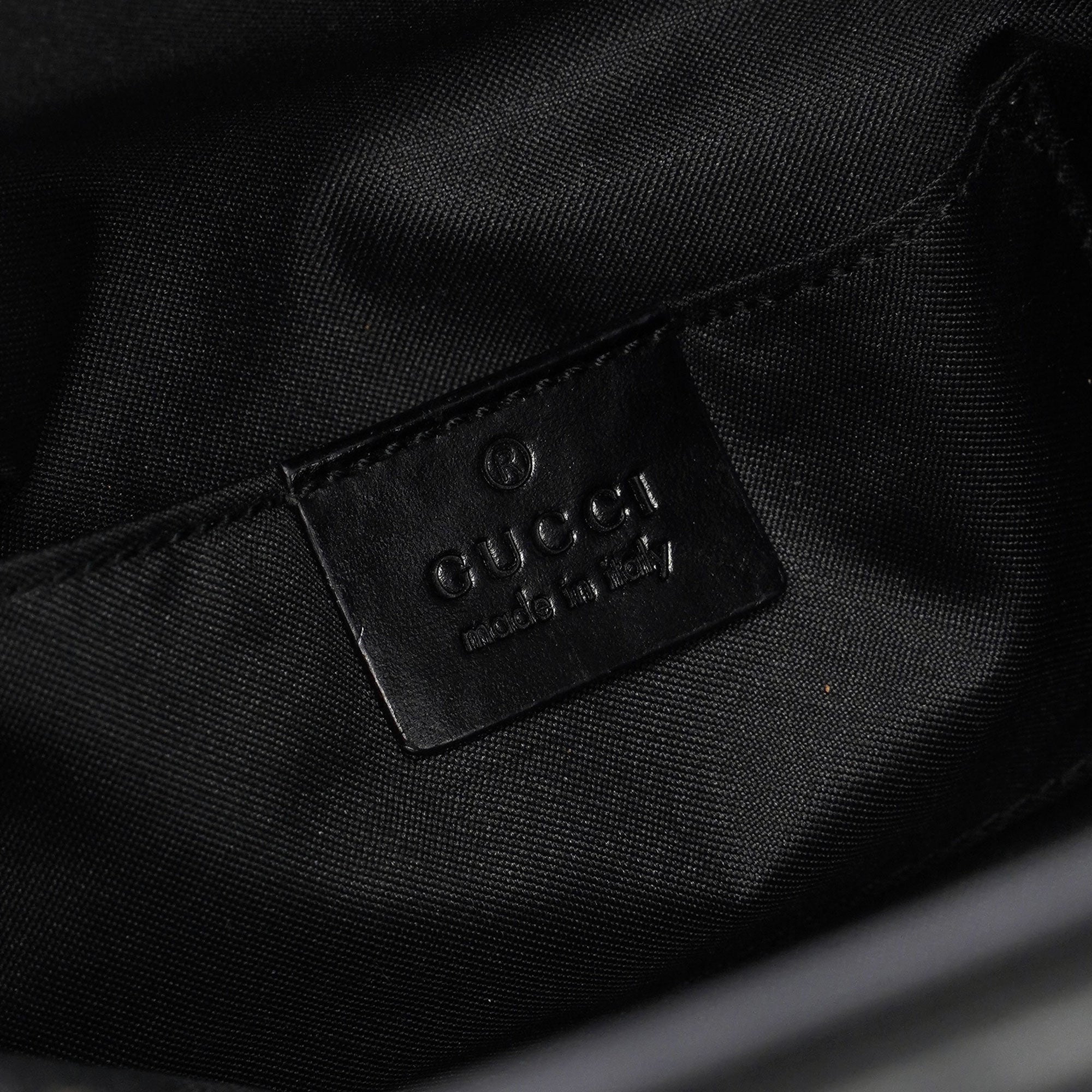 Gucci Gucci Black Suede GG Shoulder Bag