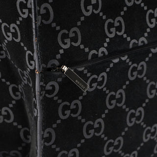 Gucci Gucci Black Suede GG tote