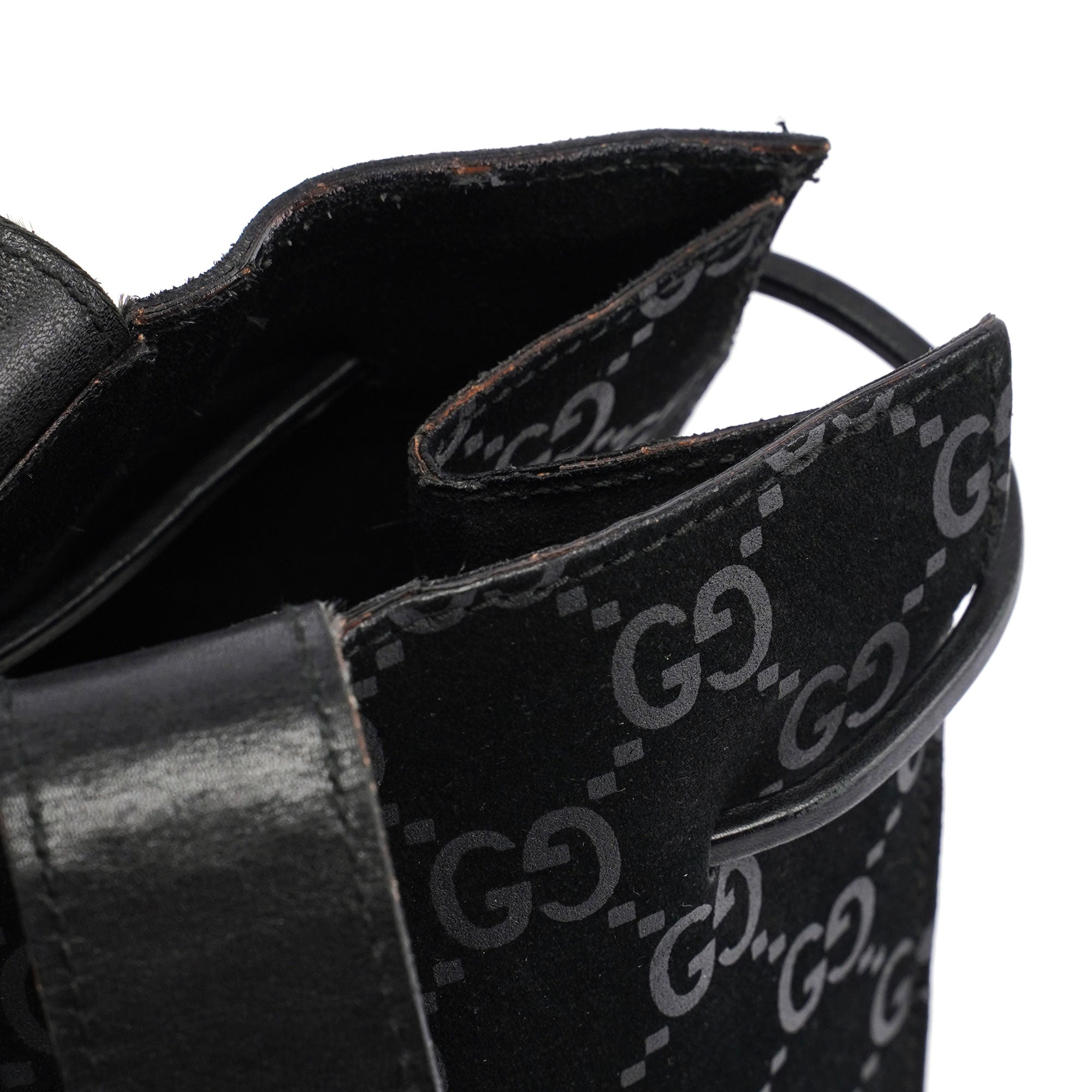 Gucci Gucci Black Suede GG tote