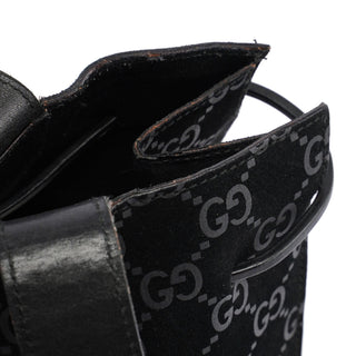 Gucci Gucci Black Suede GG tote