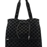Gucci Gucci Black Suede GG tote