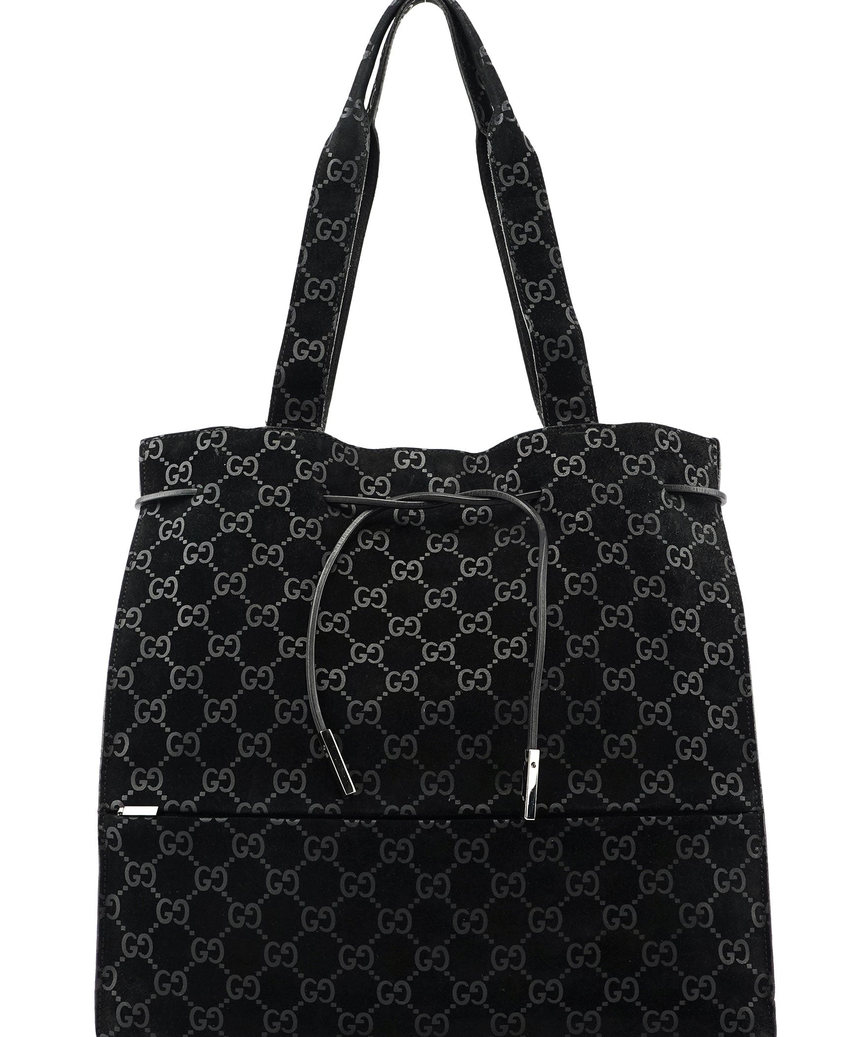 Gucci Gucci Black Suede GG tote