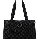 Gucci Gucci Black Suede GG Tote