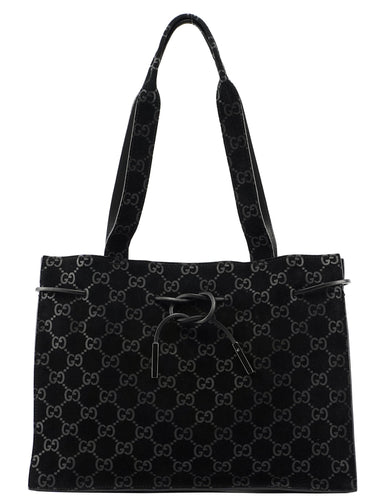 Gucci Gucci Black Suede GG Tote