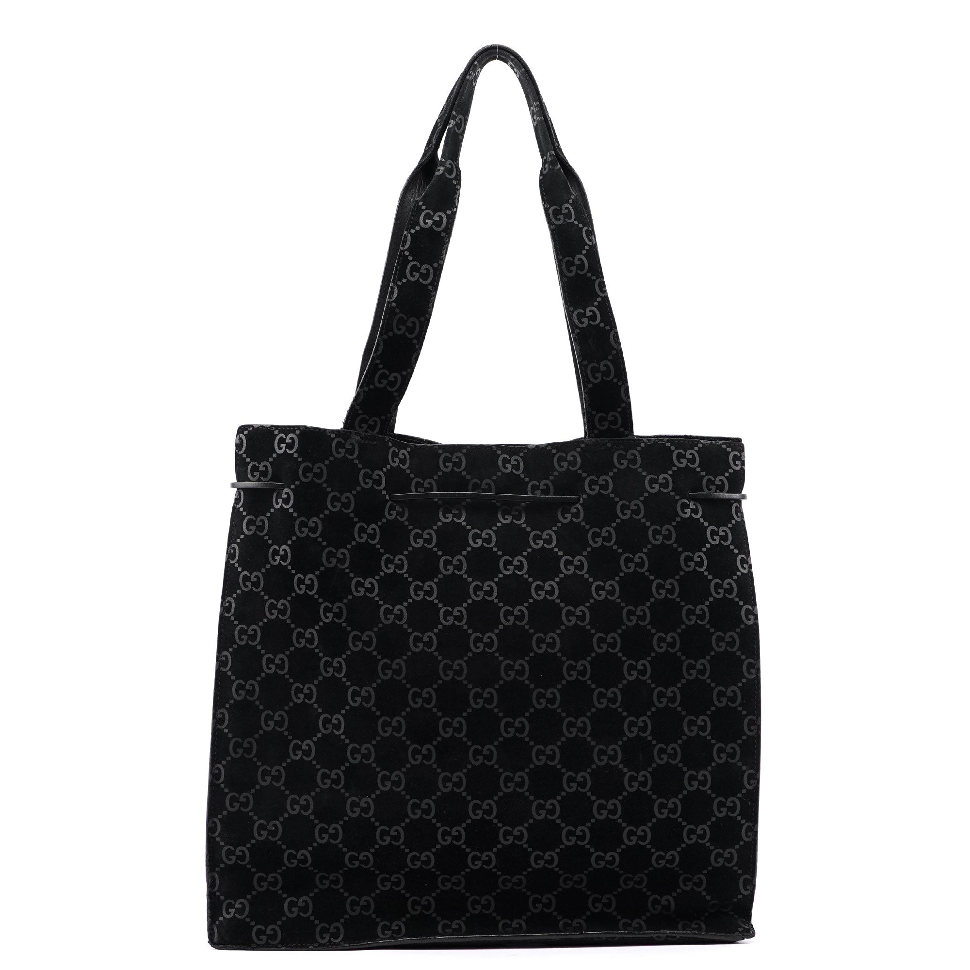 Gucci Gucci Black Suede GG tote