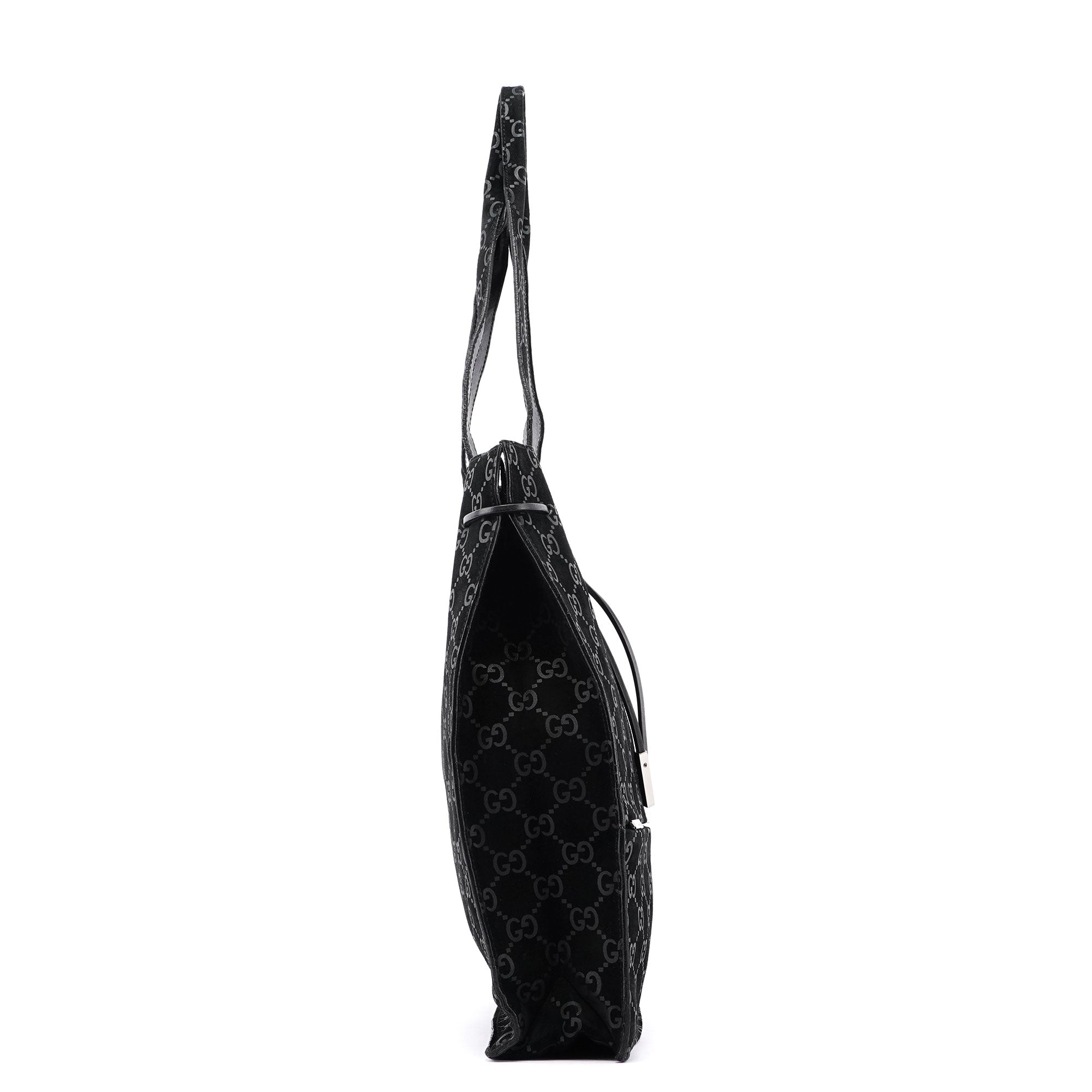 Gucci Gucci Black Suede GG tote