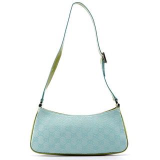 Gucci Gucci Light Blue Spazzolato GG Shoulder Bag