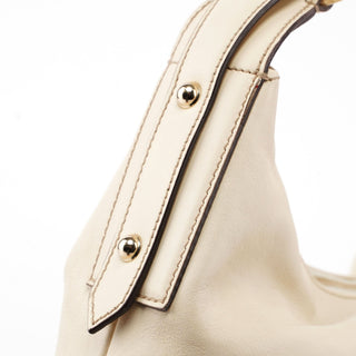 Gucci Gucci Off-White Leather Horsebit Shoulder Bag