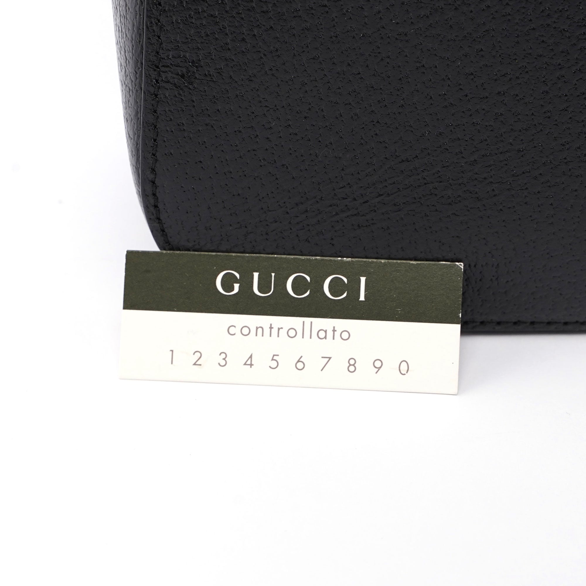 Gucci Guci Black Leather Bamboo Tote Red Int