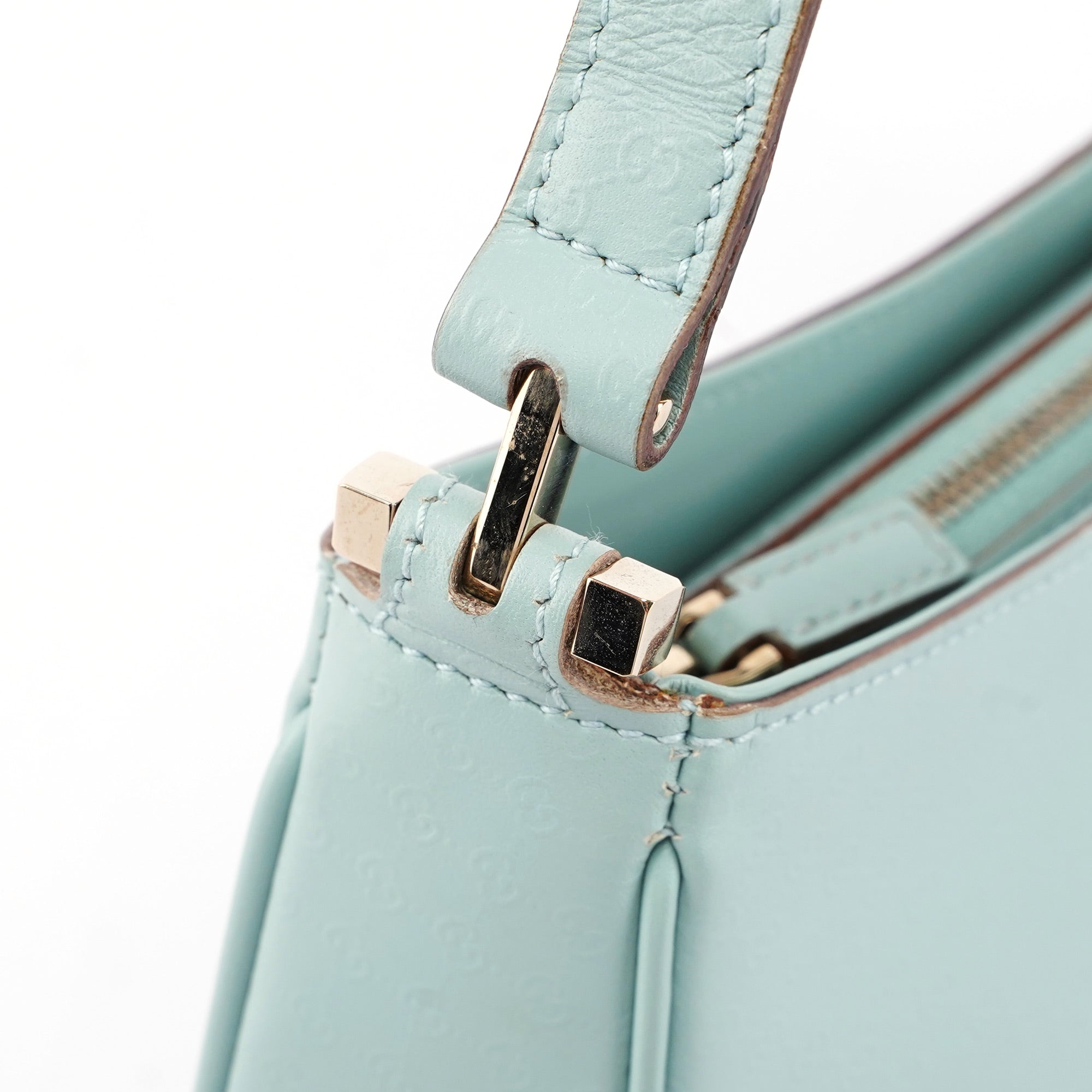 Gucci Sac hobo Micro GG en cuir bleu clair