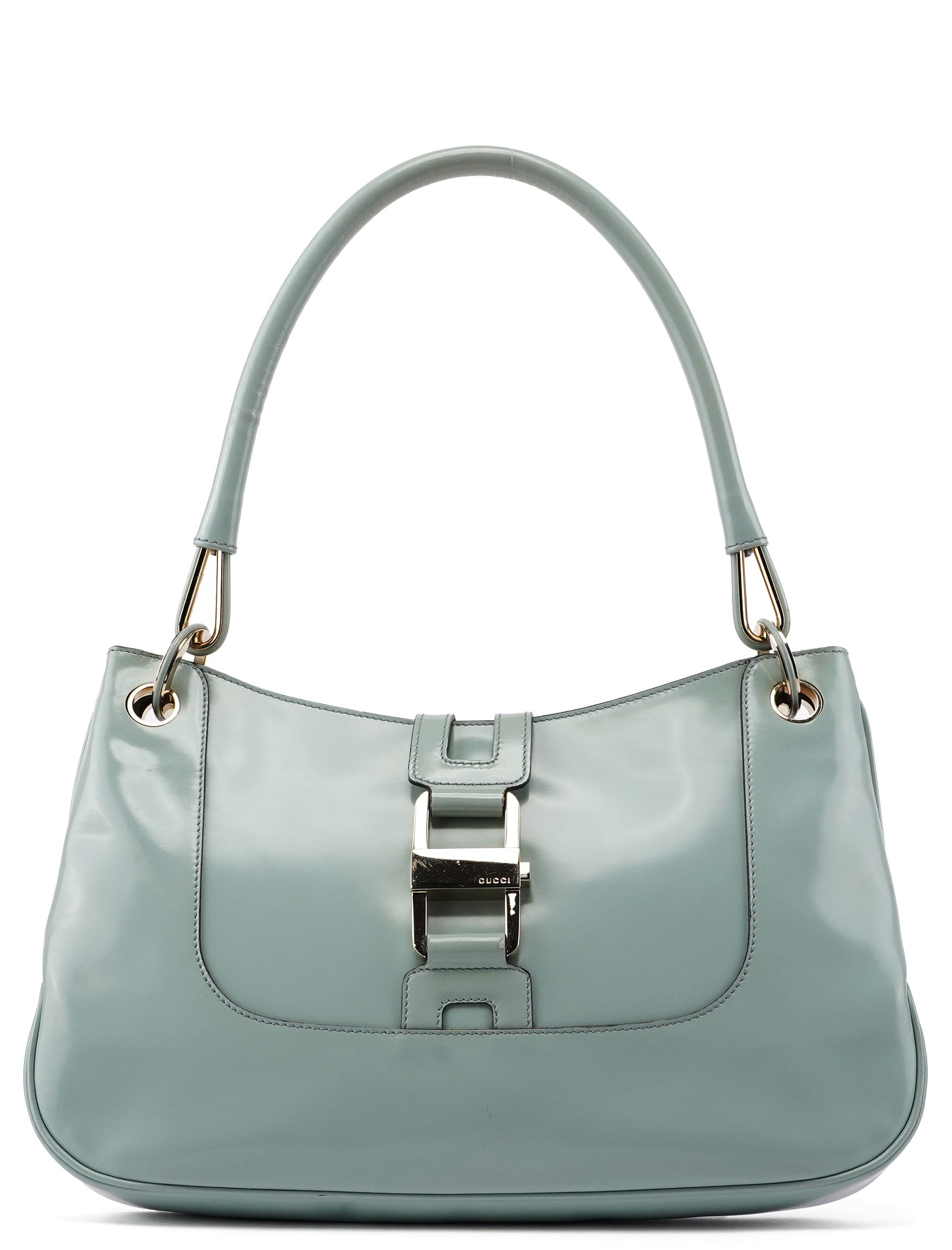 Gucci Light Blue Patent Leather Jackie Shoulder Bag