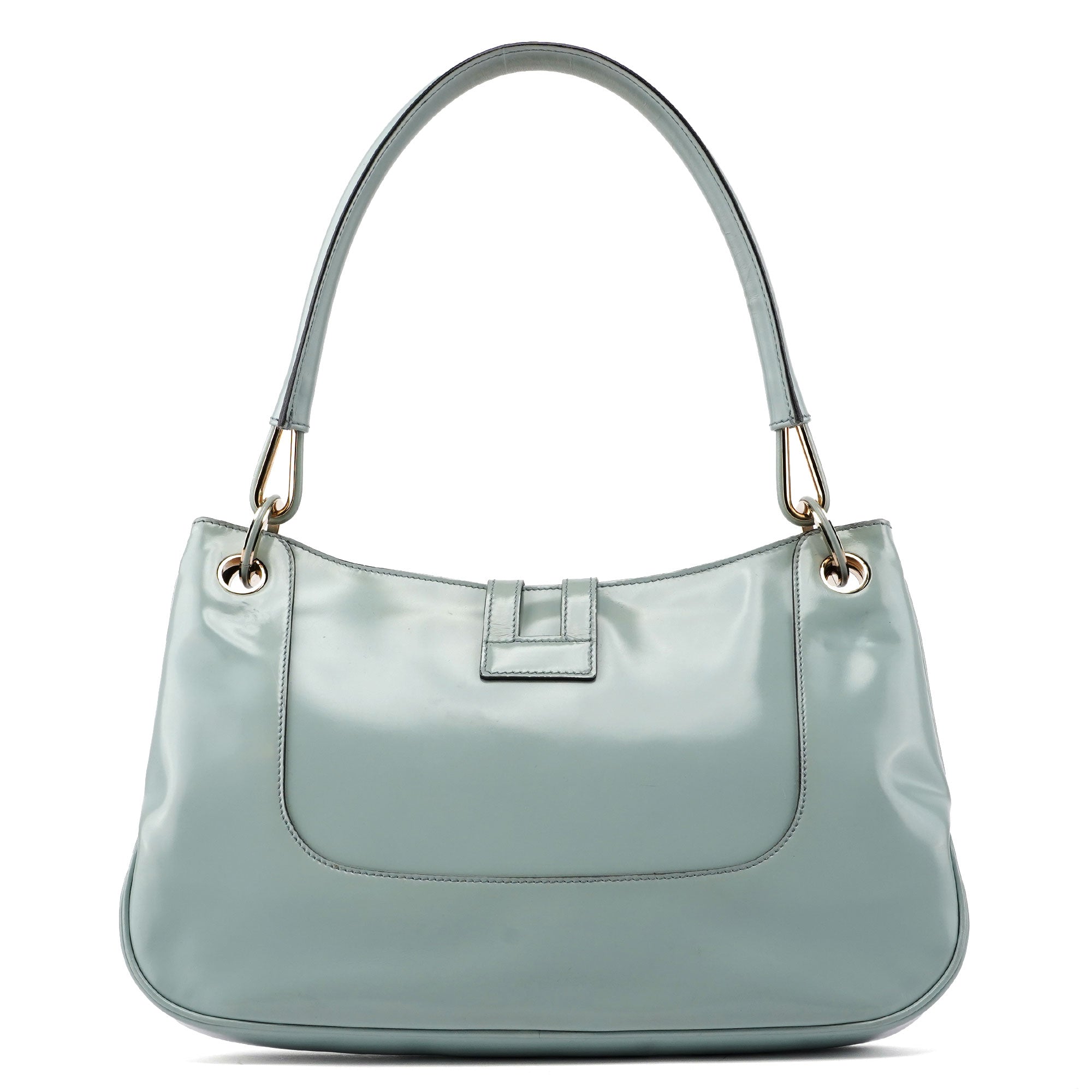 Gucci Light Blue Patent Leather Jackie Shoulder Bag