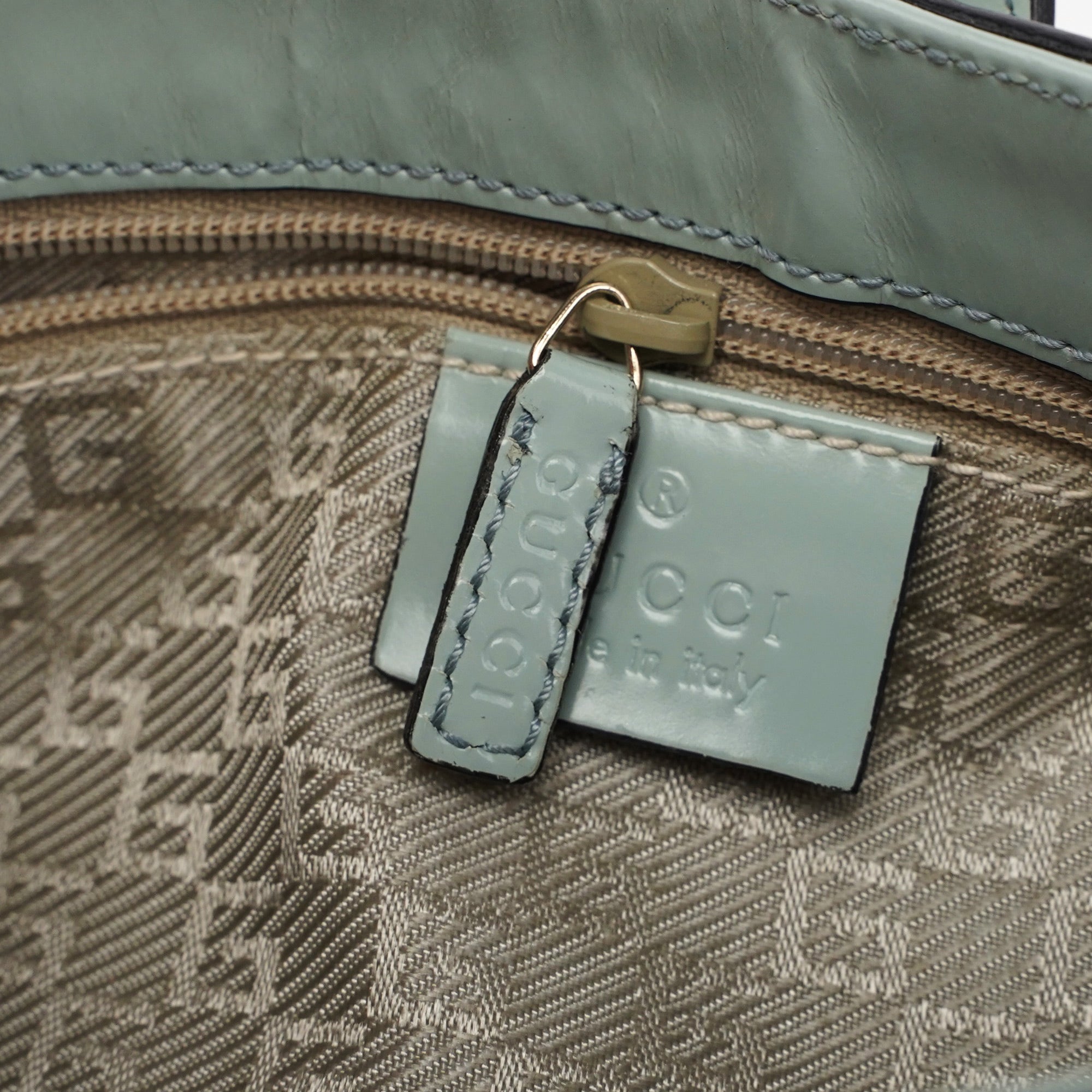 Gucci Light Blue Patent Leather Jackie Shoulder Bag