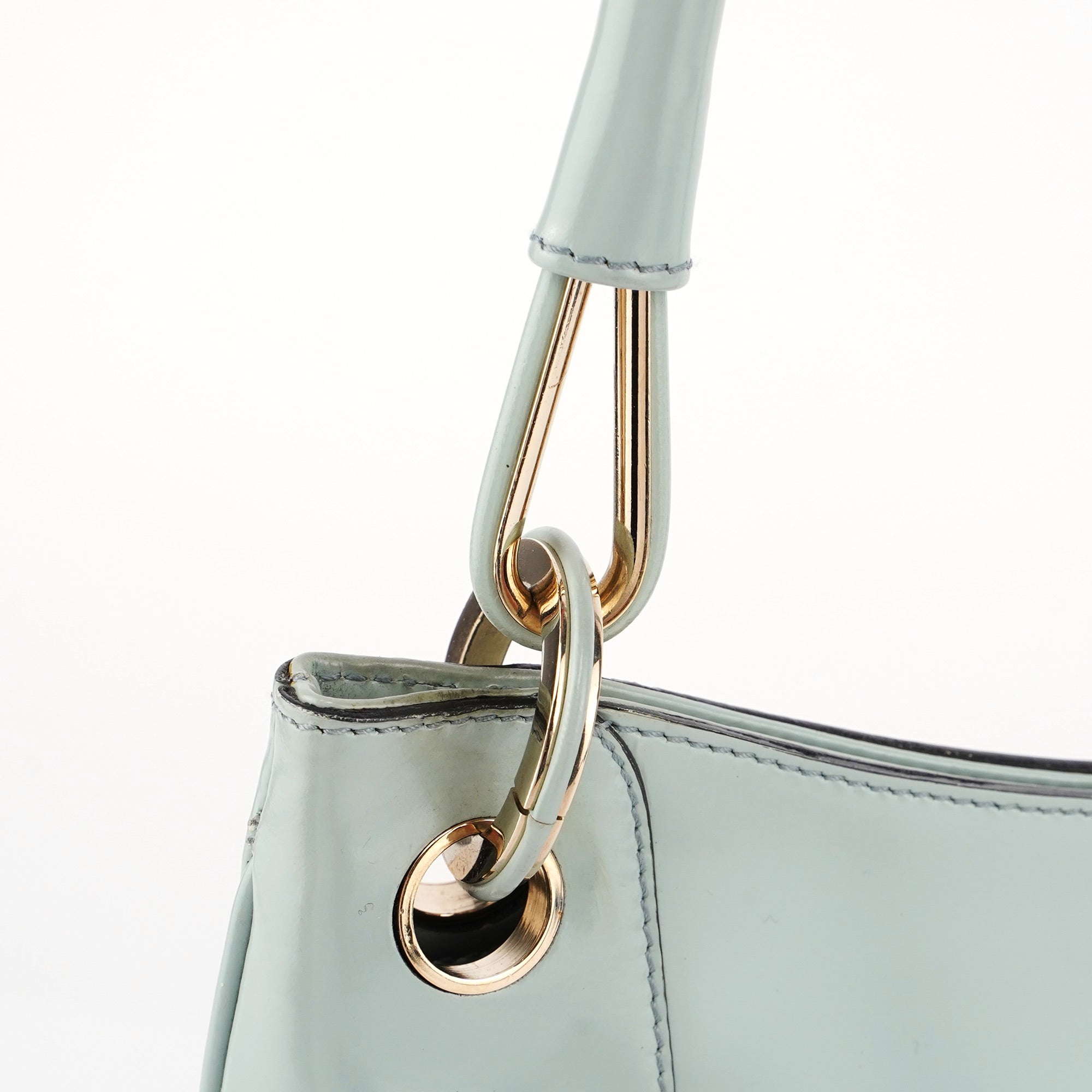 Gucci Light Blue Patent Leather Jackie Shoulder Bag