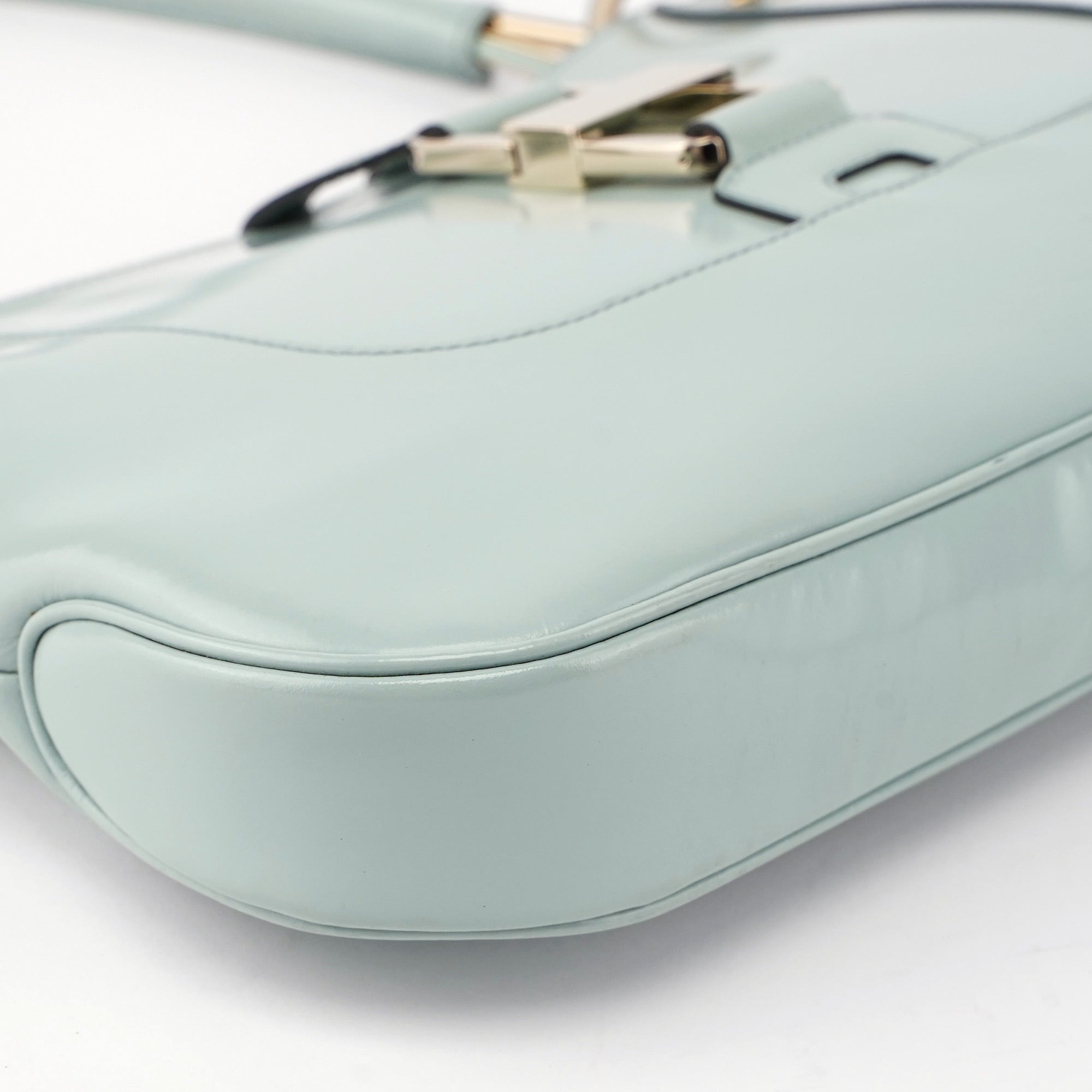 Gucci Light Blue Patent Leather Jackie Shoulder Bag