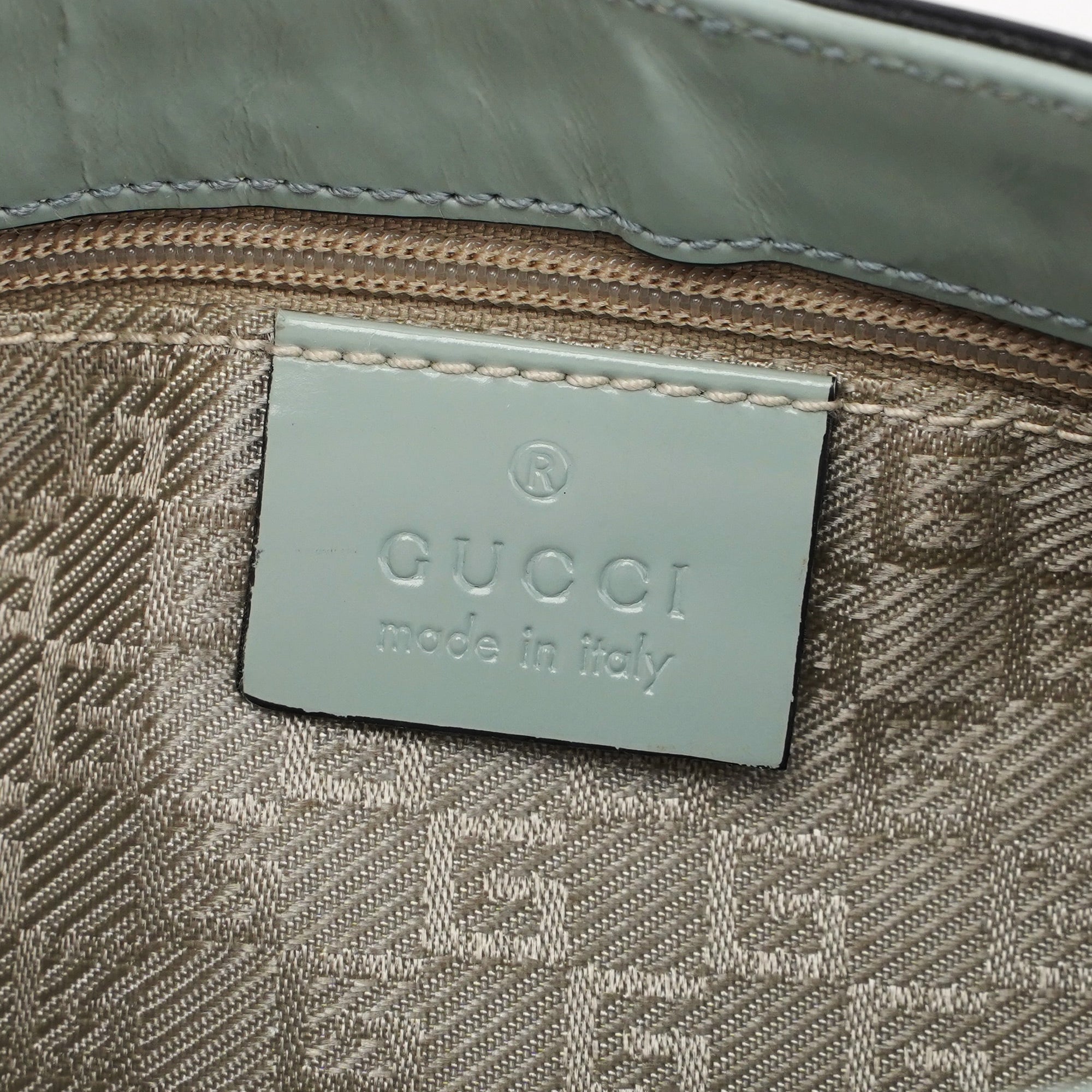 Gucci Light Blue Patent Leather Jackie Shoulder Bag