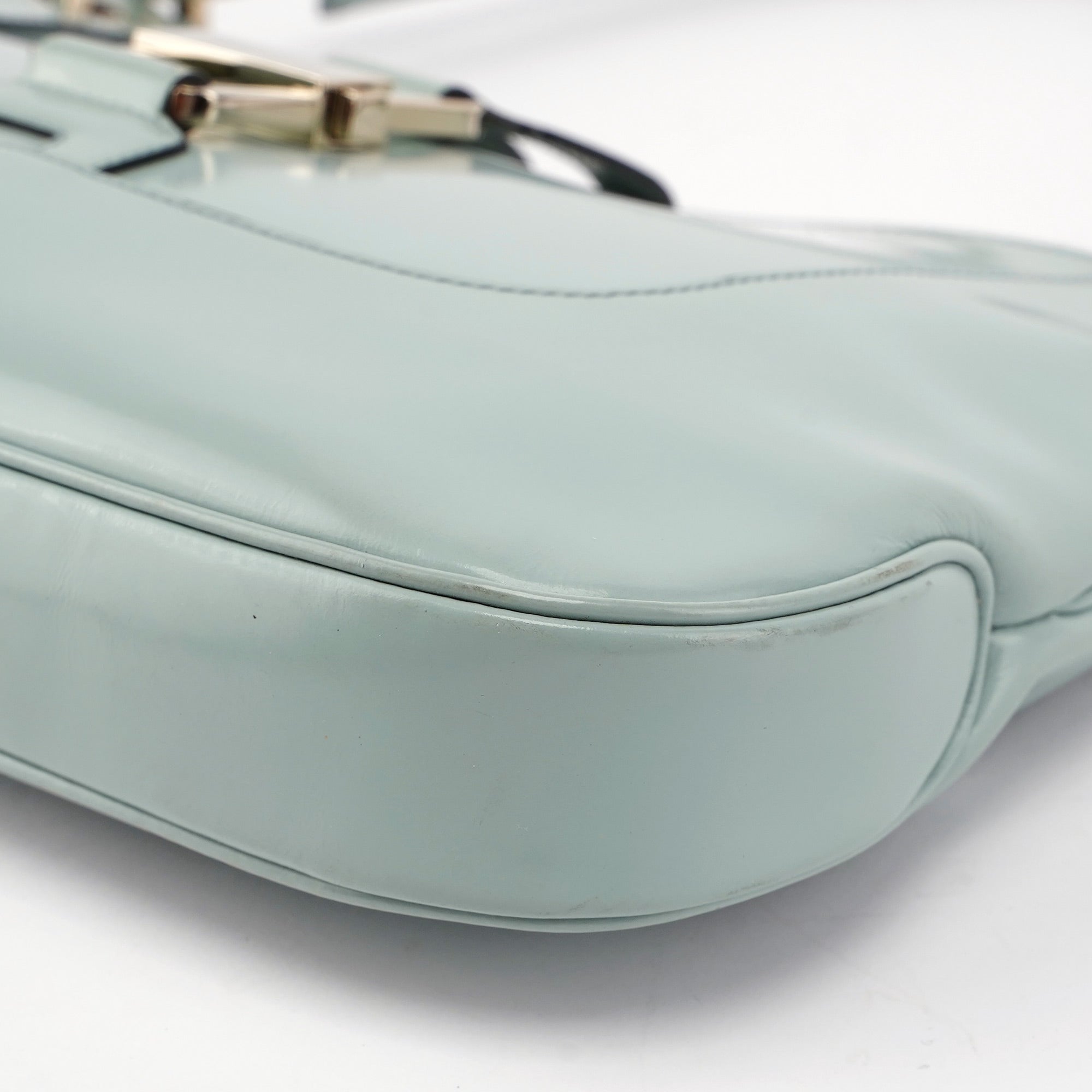 Gucci Light Blue Patent Leather Jackie Shoulder Bag