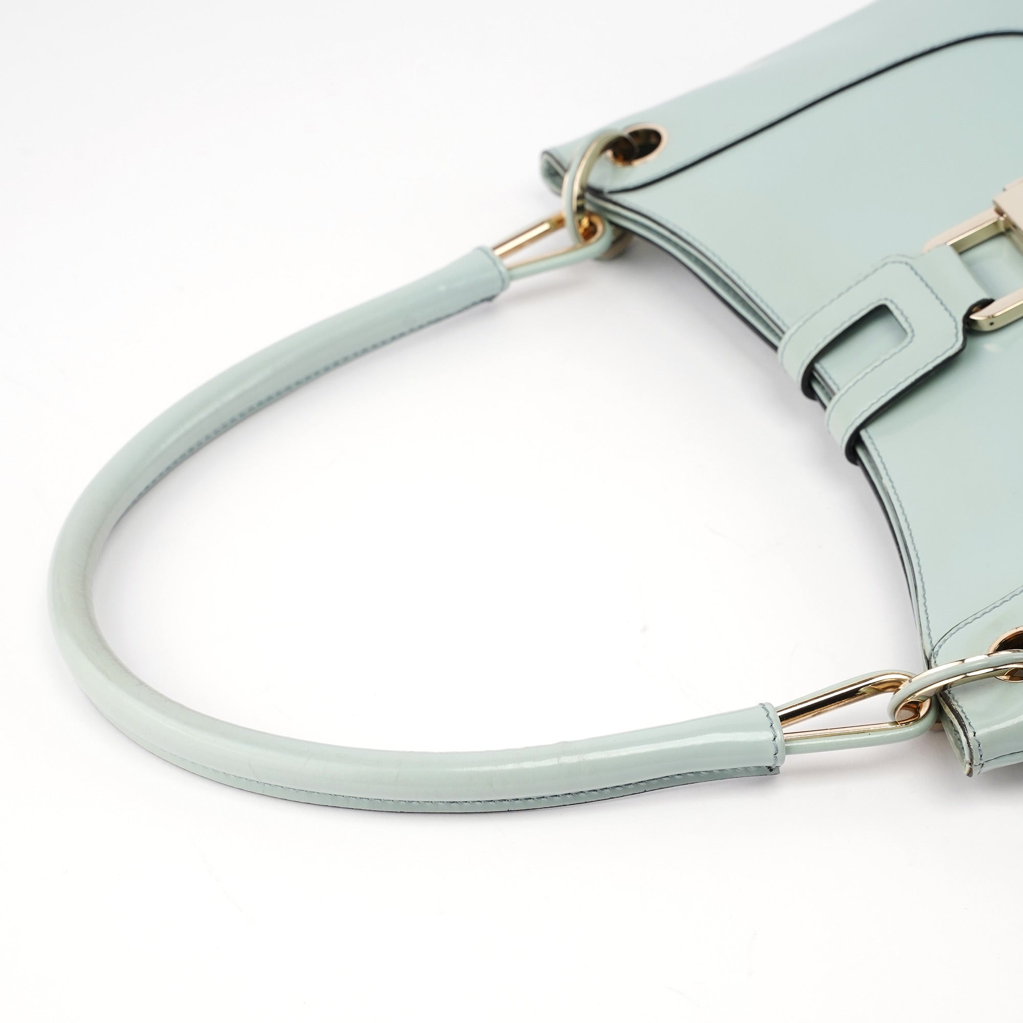 Gucci Light Blue Patent Leather Jackie Shoulder Bag