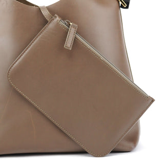 Gucci Light Brown Leather Bamboo Shoulder Bag