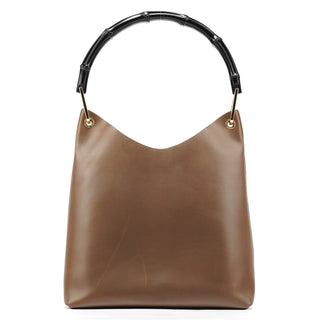 Gucci Light Brown Leather Bamboo Shoulder Bag