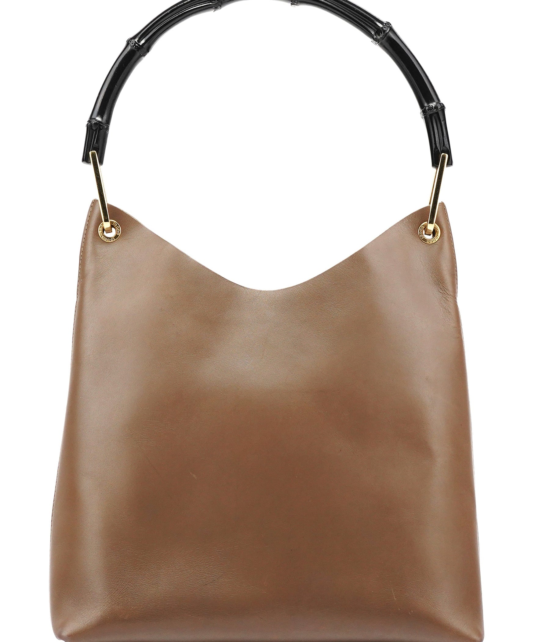 Gucci Light Brown Leather Bamboo Shoulder Bag