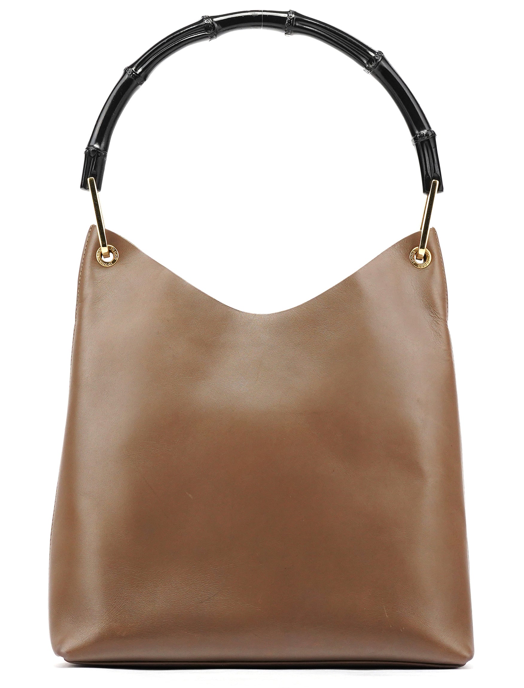 Gucci Sac porté épaule Bamboo en cuir marron clair