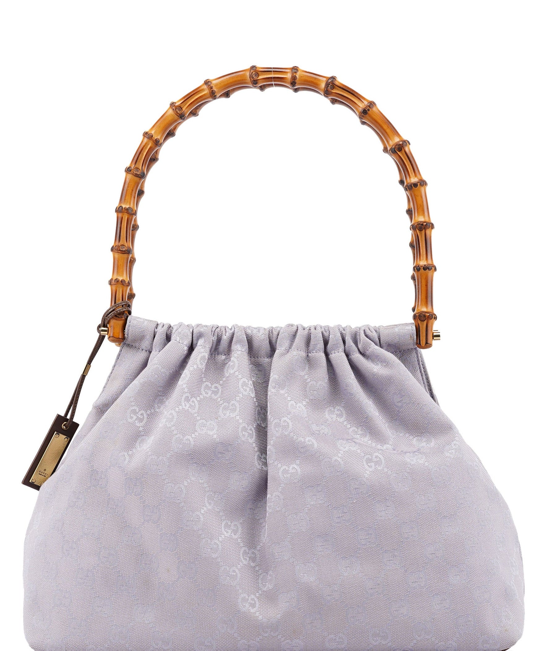 Gucci Lilac GG Bamboo Dual Handle Shoulder Bag