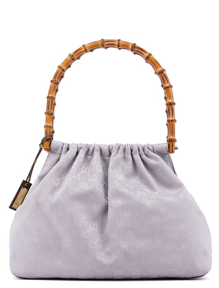 Gucci Lilac GG Bamboo Dual Handle Shoulder Bag