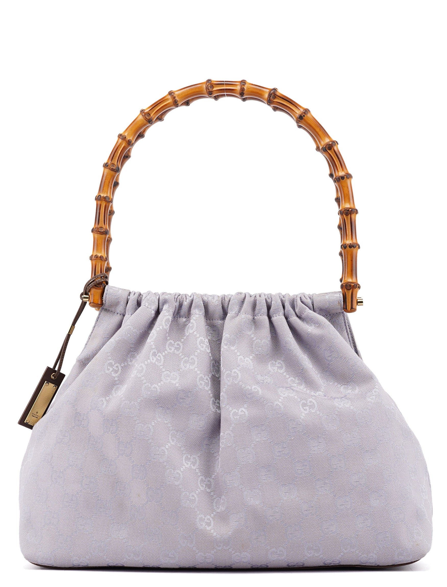 Gucci Lilac GG Bamboo Dual Handle Shoulder Bag