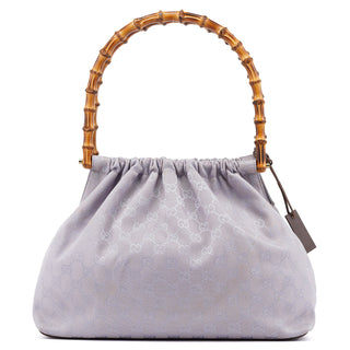 Gucci Lilac GG Bamboo Dual Handle Shoulder Bag