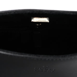 Gucci Matte Black Red Bamboo Shoulder Bag