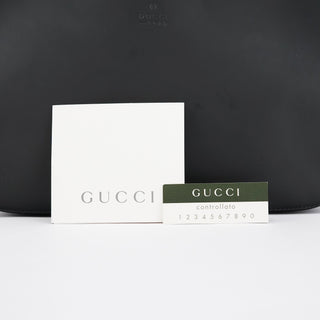 Gucci Matte Black Red Bamboo Shoulder Bag