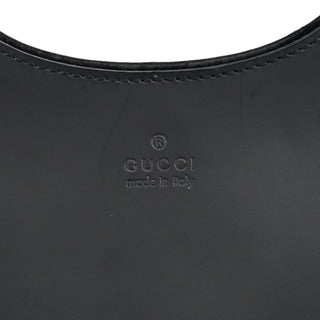 Gucci Matte Black Red Bamboo Shoulder Bag