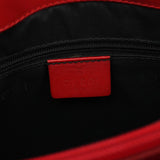 Gucci Matte Red Leather Bamboo 2-Way Tote Bag