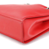 Gucci Matte Red Leather Bamboo 2-Way Tote Bag