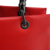 Gucci Matte Red Leather Bamboo 2-Way Tote Bag